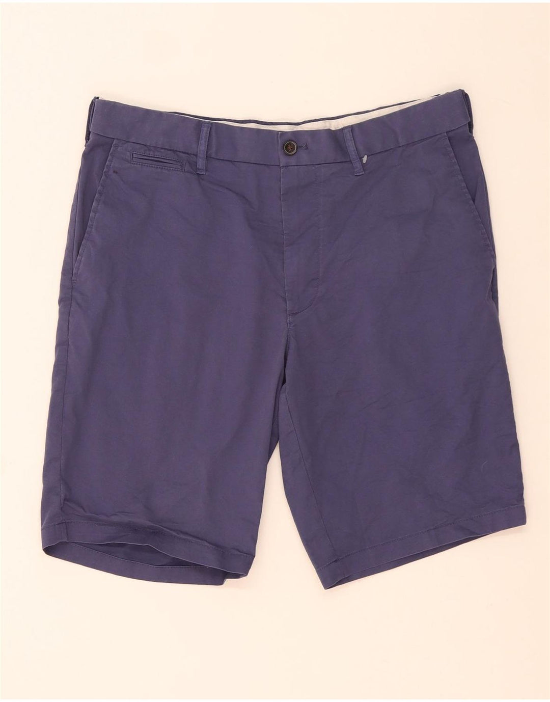 Marks & Spencer Mens Chino Shorts W34 Large Navy Blue Cotton