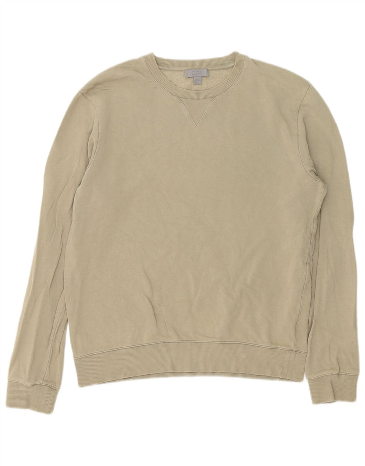 Cos Mens Sweatshirt Jumper Small Khaki Cotton