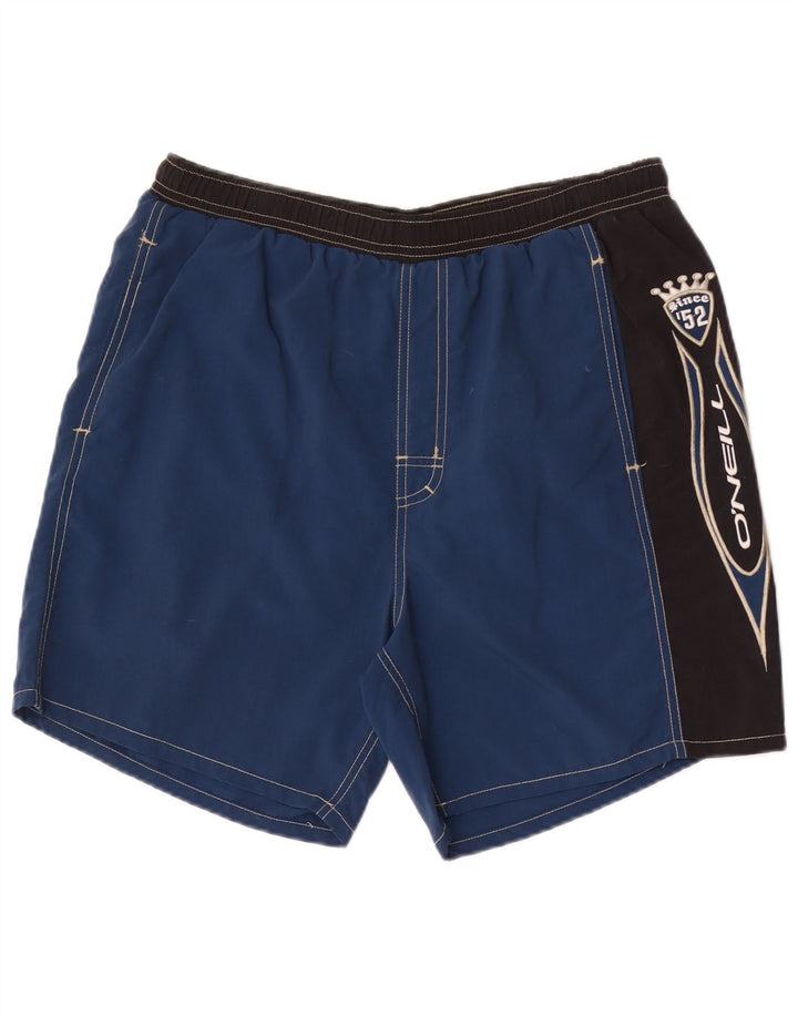 O'Neill Mens Graphic Swimming Shorts Small  Blue Colourblock Nylon
