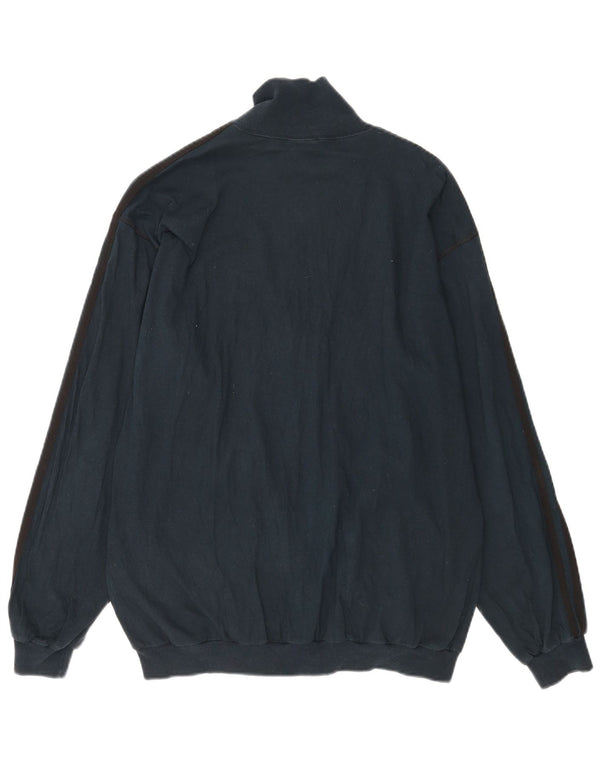 Adidas Mens Tracksuit Top Jacket UK 40/42 Medium Navy Blue Cotton