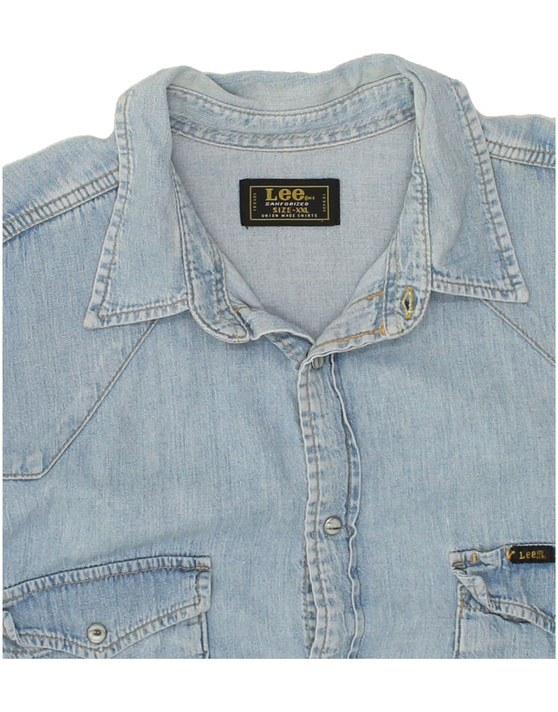 LEE Mens Denim Shirt 2XL Blue | Vintage Lee | Thrift | Second-Hand Lee | Used Clothing | Messina Hembry 