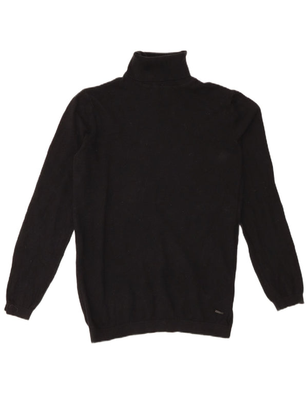 Zara Girls Roll Neck Jumper Sweater 13-14 Years Black Cotton