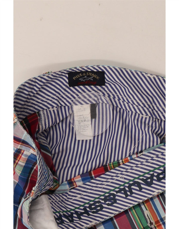 Paul & Shark Mens Chino Shorts IT 48 Medium W32  Multicoloured Check Cotton