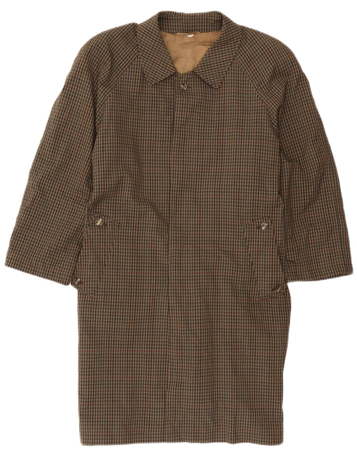 Vintage Womens Overcoat UK 18 XL Brown Gingham