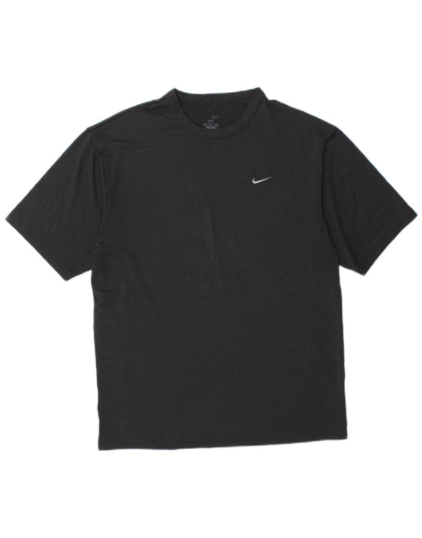 Nike Mens Dri Fit T-Shirt Top Medium Black Polyester
