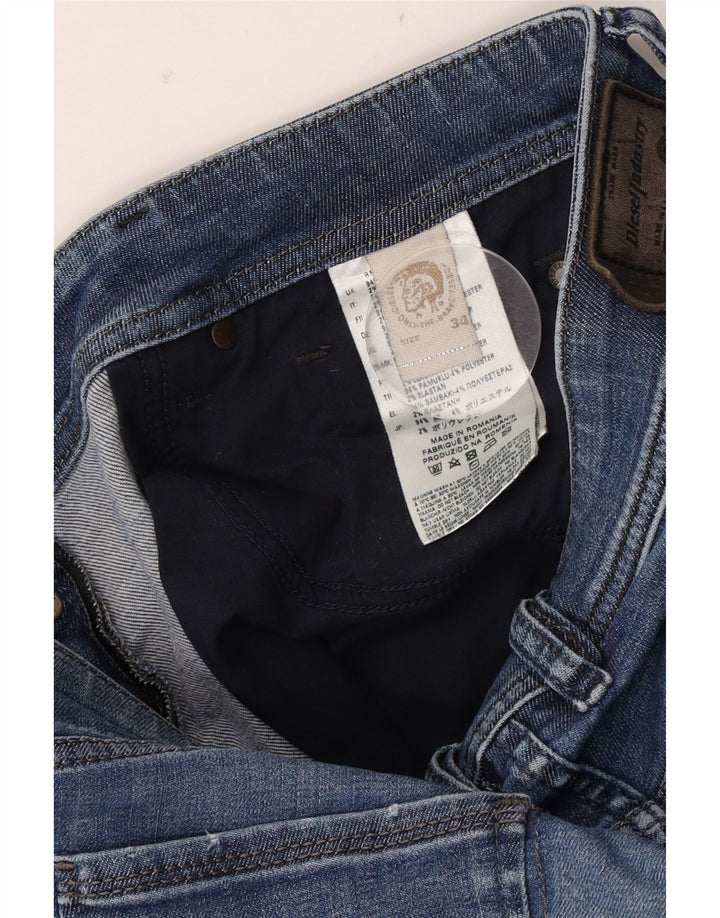 Diesel Mens Thanaz Slim Jeans W34 L30 Blue Cotton