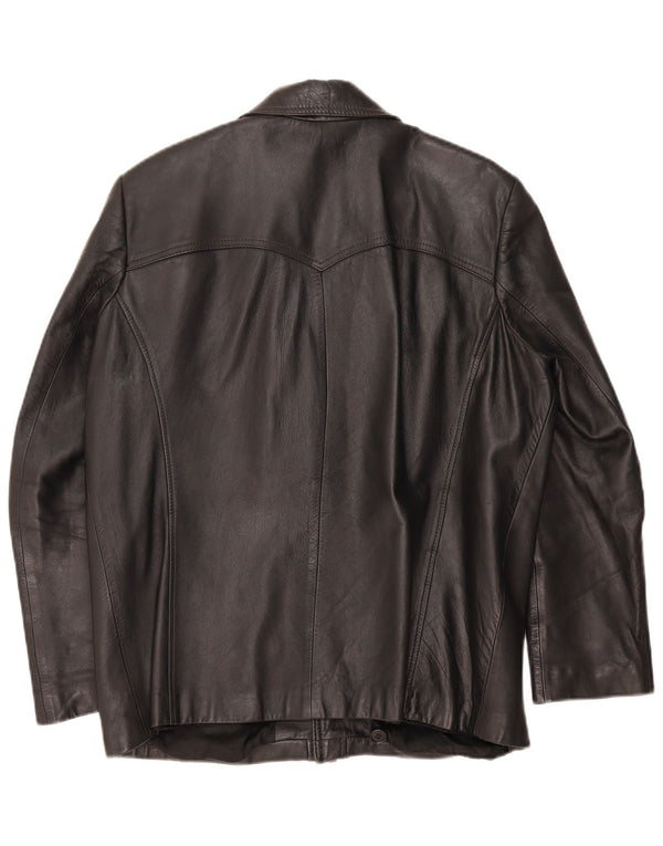 Vintage Mens Leather Jacket EU 51 Large Black Leather
