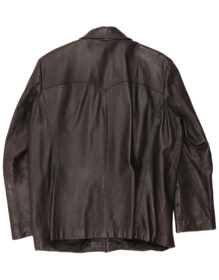 Vintage Mens Leather Jacket EU 51 Large Black Leather