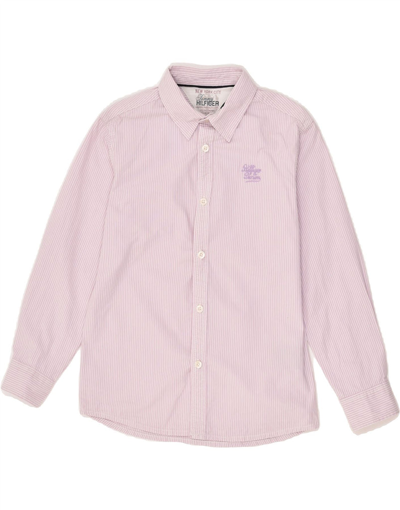 TOMMY HILFIGER Boys Shirt 7-8 Years Pink Pinstripe Cotton | Vintage Tommy Hilfiger | Thrift | Second-Hand Tommy Hilfiger | Used Clothing | Messina Hembry 