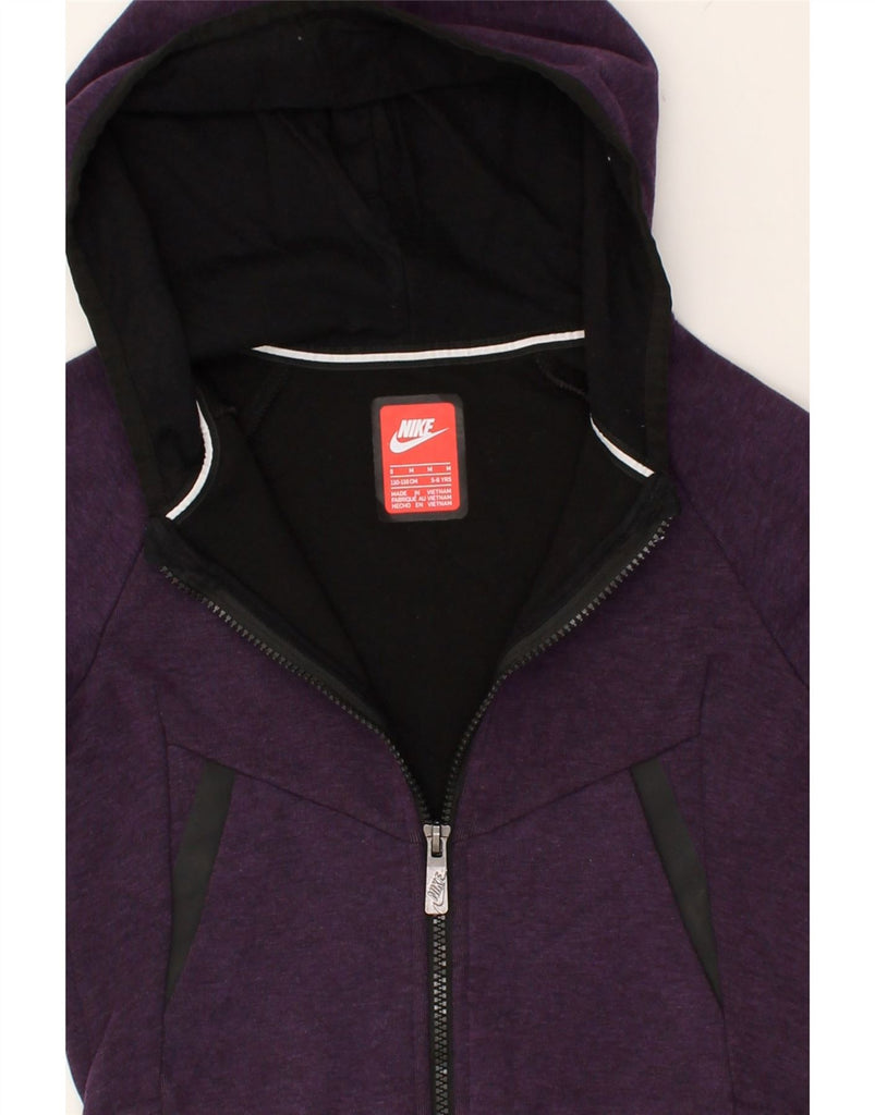 NIKE Boys Zip Hoodie Sweater 5-6 Years Medium  Purple Cotton | Vintage Nike | Thrift | Second-Hand Nike | Used Clothing | Messina Hembry 