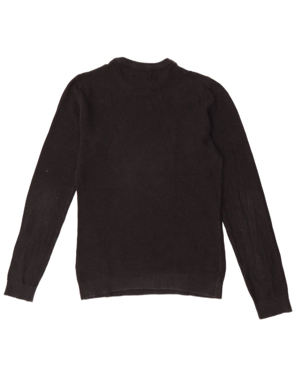 Jack & Jones Mens Crew Neck Jumper Sweater Small Black Cotton