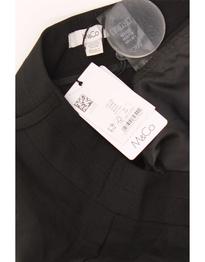 M&Co Womens Bootcut Chino Trousers UK 14 Large W32 L29 Black Polyester