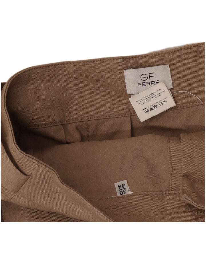 GF Ferre Womens A-Line Skirt IT 44 Medium W30  Beige Cotton
