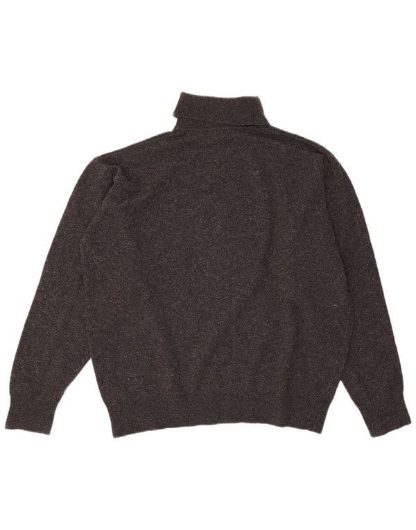 Lacoste Mens Roll Neck Jumper Sweater Size 6 XL Grey Lambswool