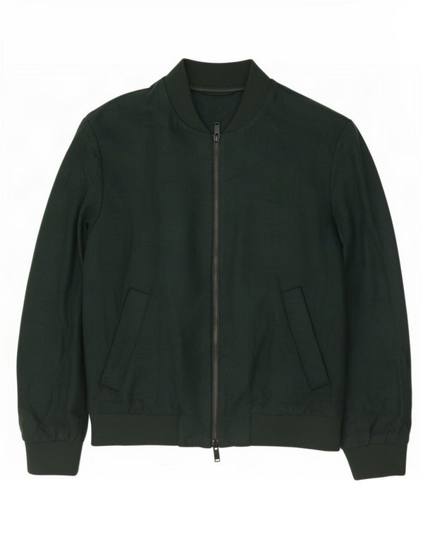 Cos Mens Bomber Jacket EU 50 Large Green Wool