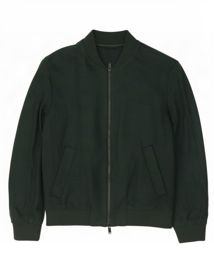 Cos Mens Bomber Jacket EU 50 Large Green Wool