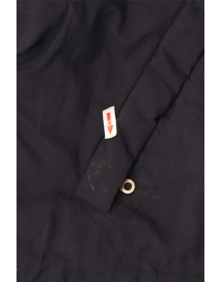 Vintage Mens Windbreaker Coat UK 38 Medium Navy Blue Colourblock Polyester