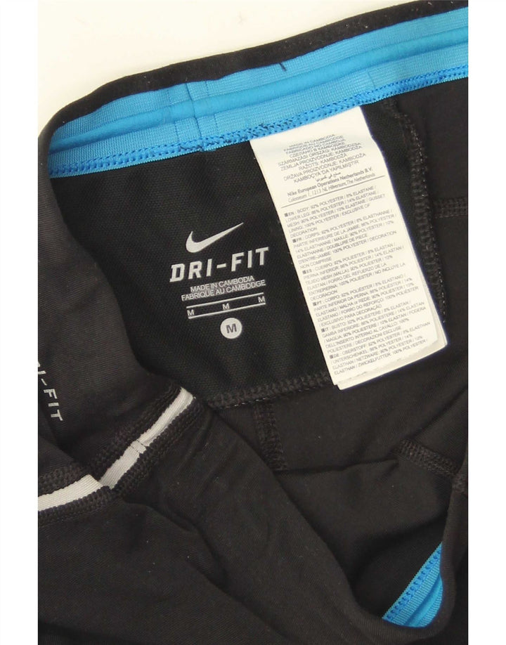 Nike Womens Dri Fit Leggings UK 12 Medium Black Polyester