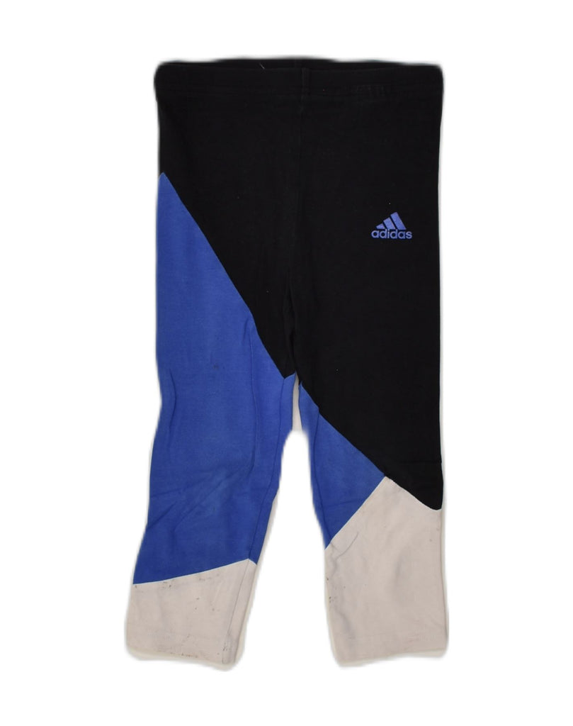 ADIDAS Boys Tracksuit Trousers 2-3 Years Black Colourblock Cotton | Vintage Adidas | Thrift | Second-Hand Adidas | Used Clothing | Messina Hembry 