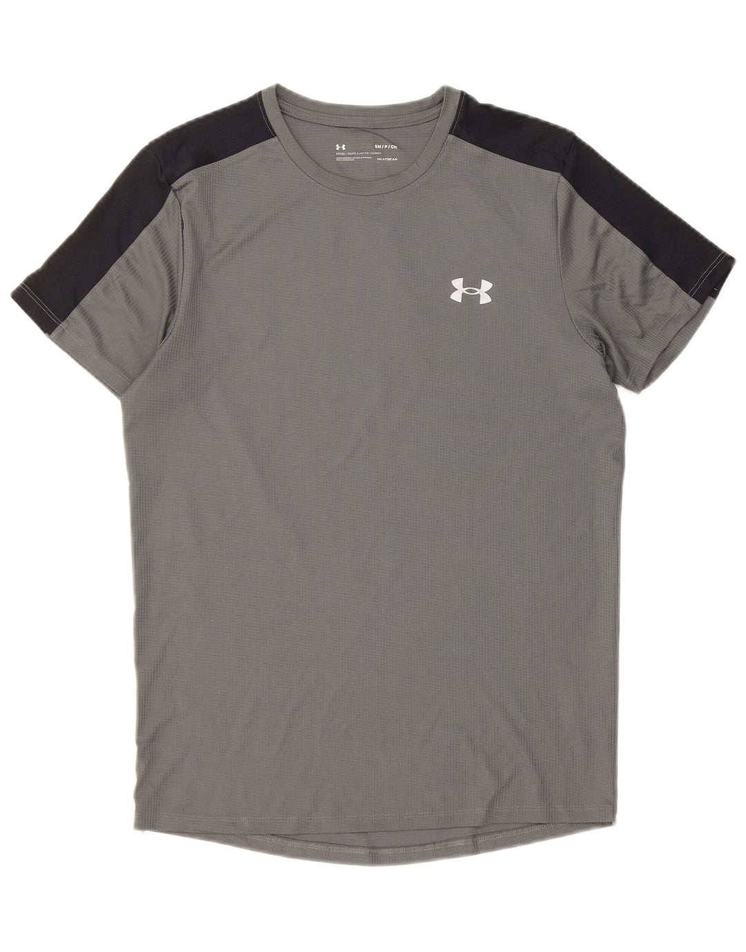 Under Armour Mens Heat Gear T-Shirt Top Small Grey Colourblock Polyester