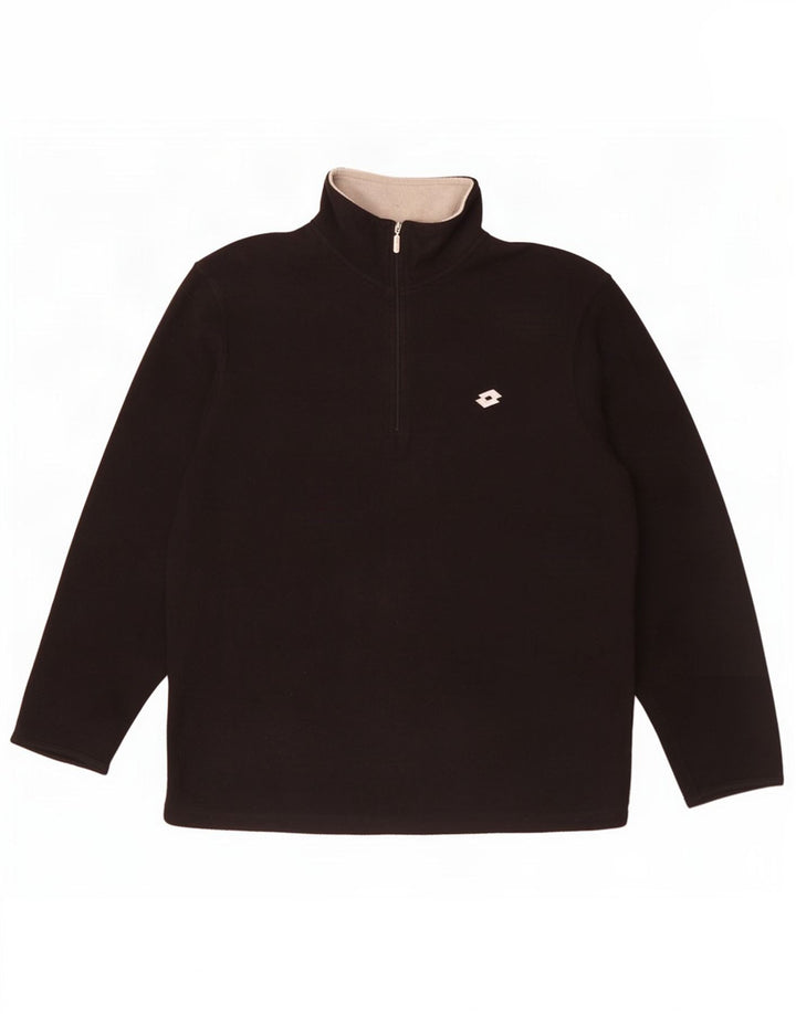 Lotto Mens Zip Neck Fleece Jumper Medium Black
