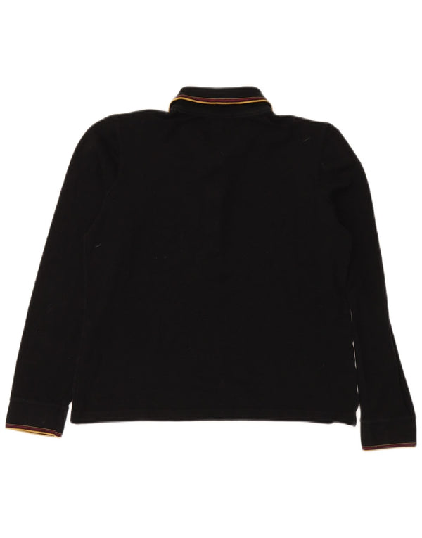 Lacoste Womens Long Sleeve Polo Shirt Size 42 Large Black Cotton