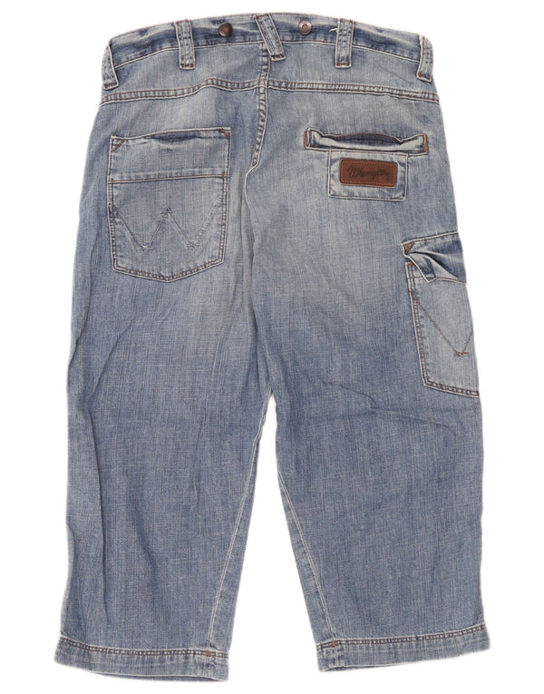 Wrangler Mens Denim Cargo Shorts W30 Medium Blue Cotton