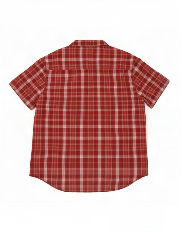 Mountain Warehouse Mens Short Sleeve Shirt 3XL Red Check Cotton