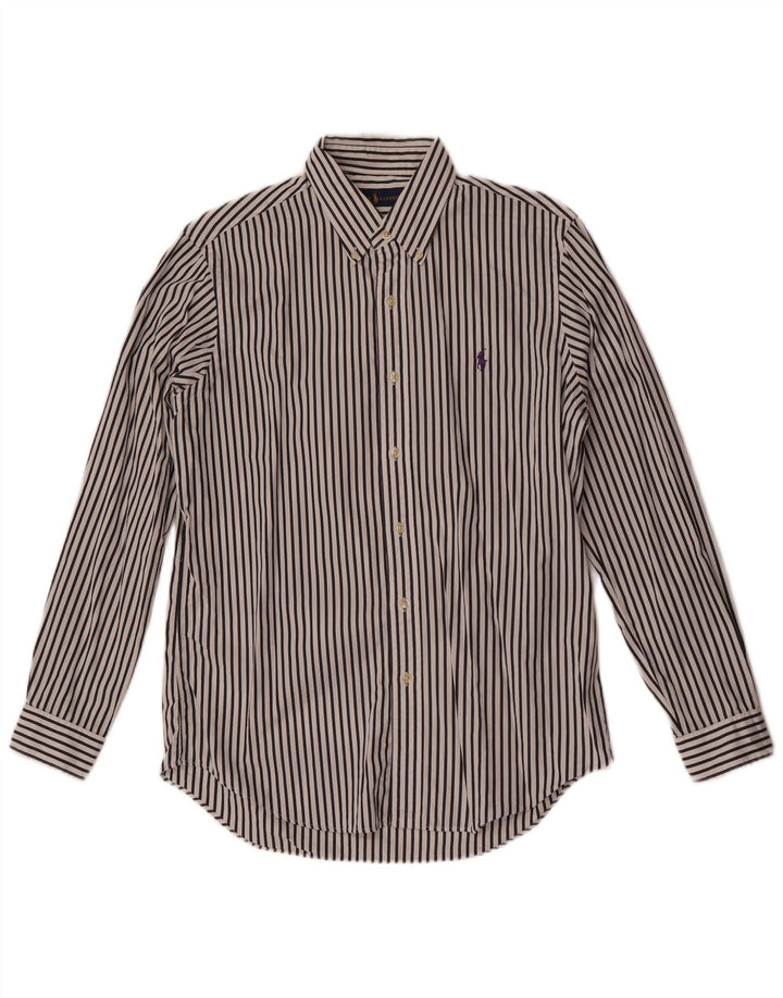 Ralph Lauren Mens Shirt Medium White Pinstripe Cotton
