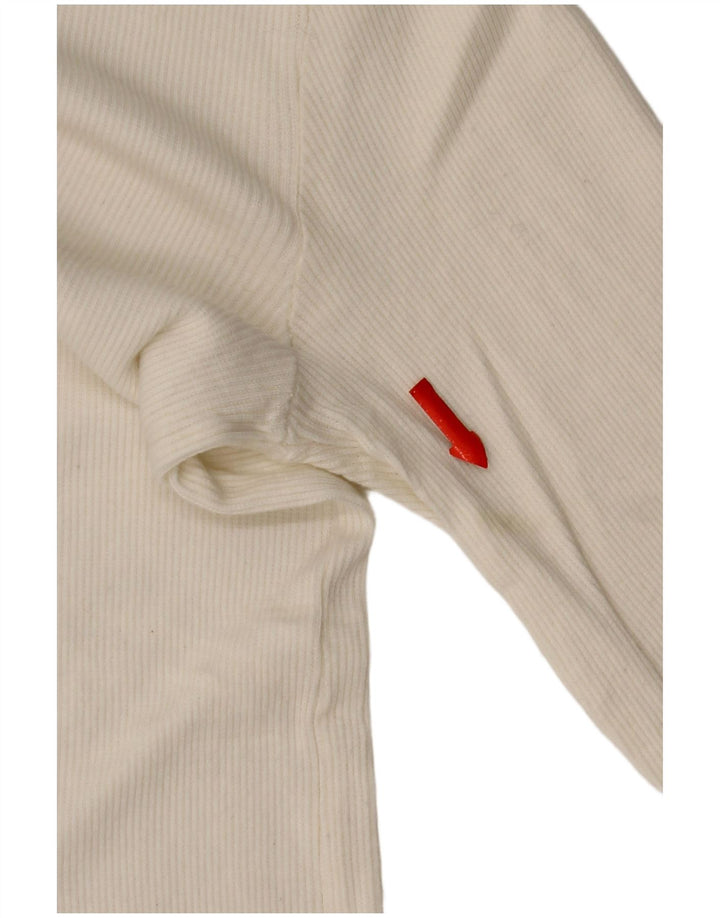 Zara Womens Crop Top Long Sleeve UK 8 Small White