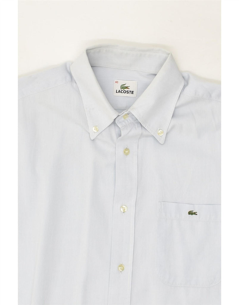 LACOSTE Mens Short Sleeve Shirt Size 40 Medium Blue Cotton Vintage Lacoste and Second-Hand Lacoste from Messina Hembry 