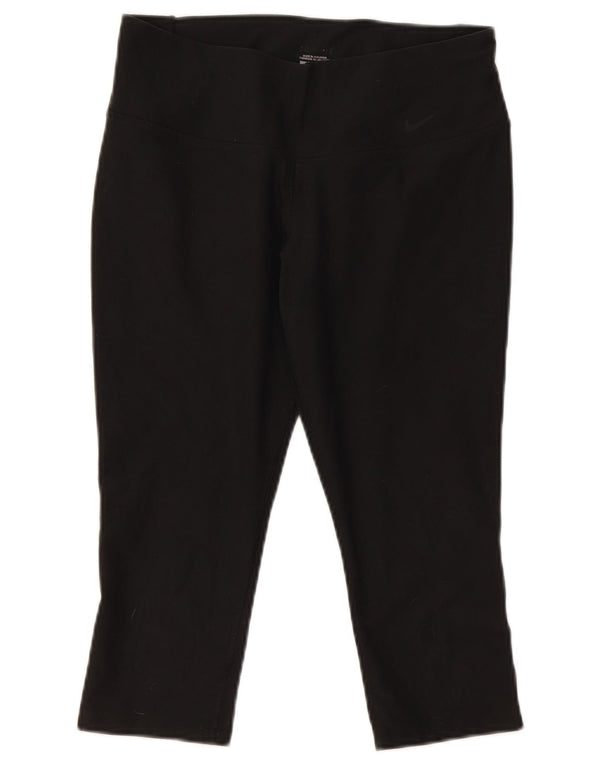 Nike Womens Capri Leggings UK 14 Medium Black Polyester