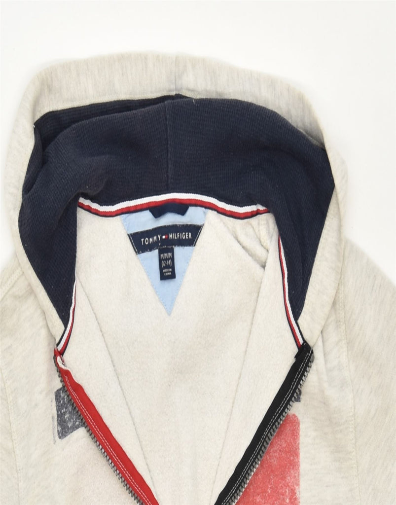 TOMMY HILFIGER Boys Graphic Zip Hoodie Sweater 12-13 Years Medium Beige | Vintage | Thrift | Second-Hand | Used Clothing | Messina Hembry 