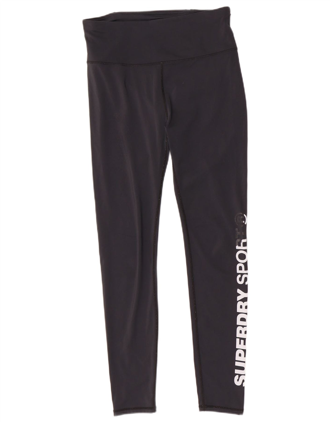 Superdry Womens Graphic Leggings UK 14 Medium Black Polyester
