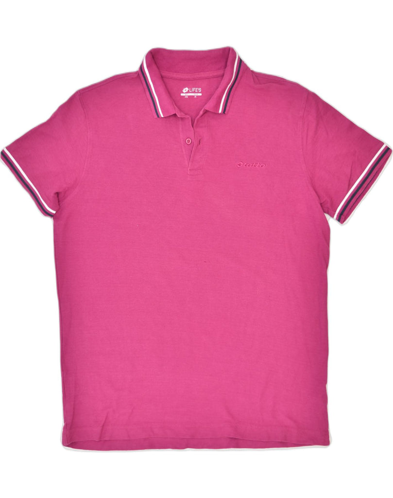 LOTTO Mens Polo Shirt 2XL Pink Cotton | Vintage | Thrift | Second-Hand | Used Clothing | Messina Hembry 