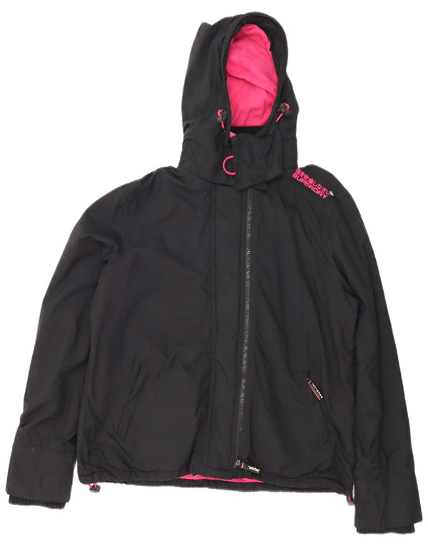 Superdry Womens The Windcheater Graphic Windbreaker Jacket UK 18 XL Black
