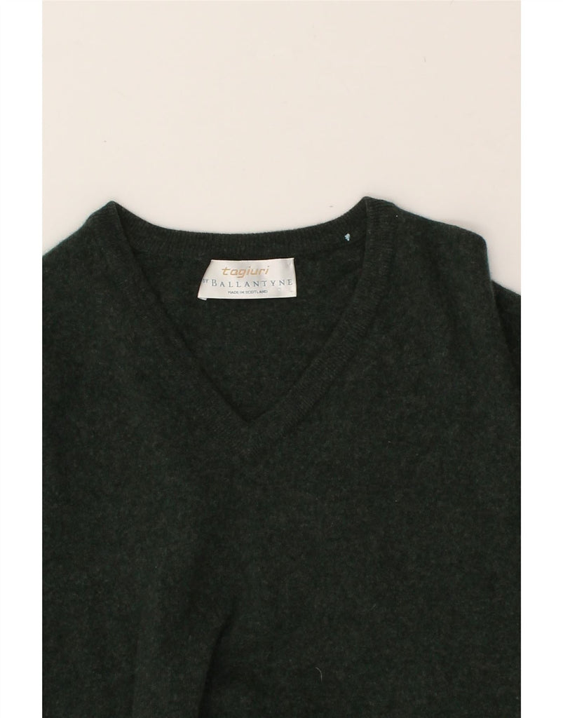 BALLANTYNE Womens V-Neck Jumper Sweater IT 44 Medium Green Wool | Vintage Ballantyne | Thrift | Second-Hand Ballantyne | Used Clothing | Messina Hembry 