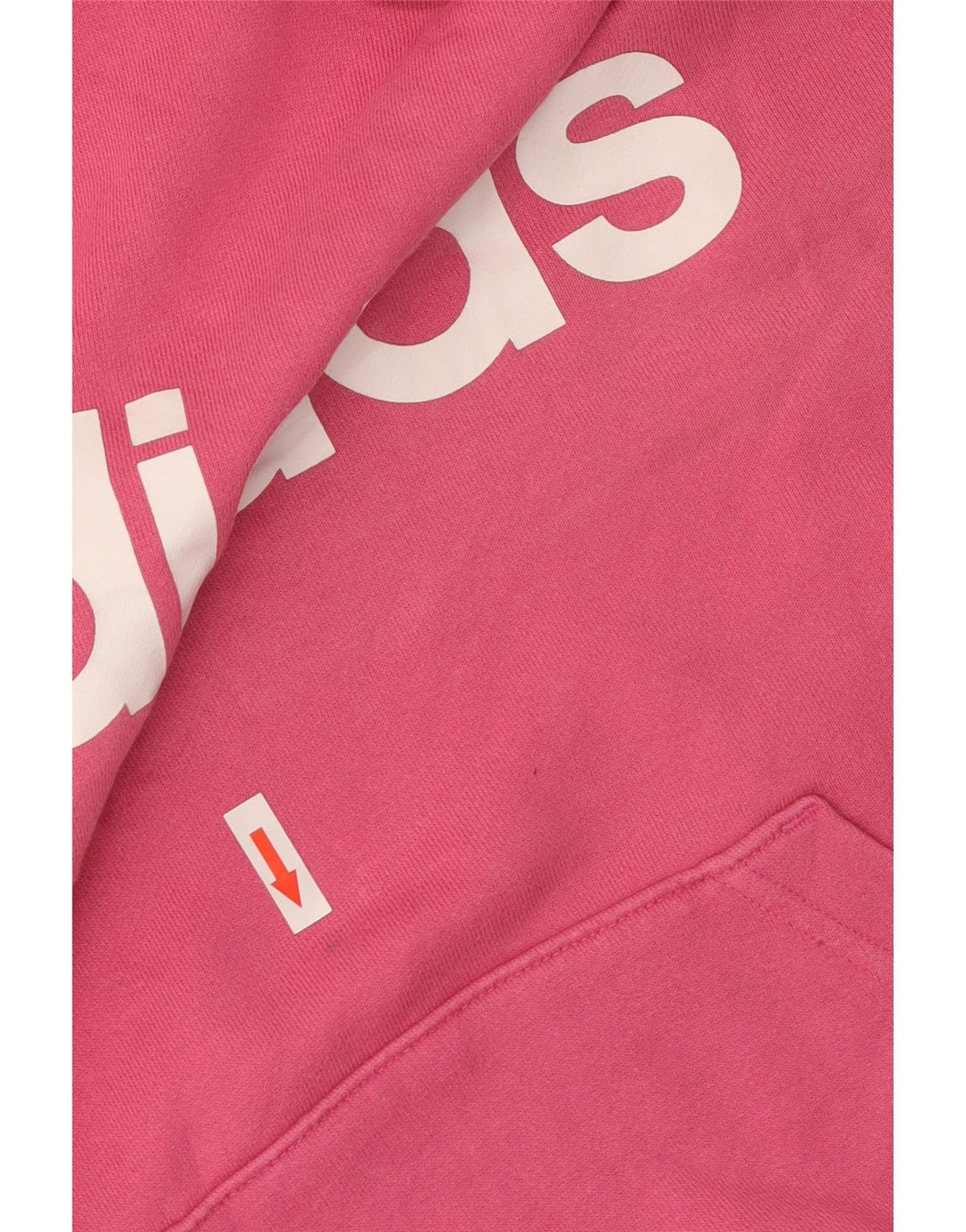 ADIDAS Womens Graphic Hoodie Jumper UK 16/18 Large Pink Cotton