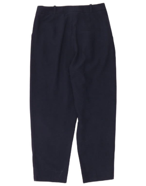 Topshop Womens High Waist Casual Trousers UK 10 Small W28 L26 Navy Blue