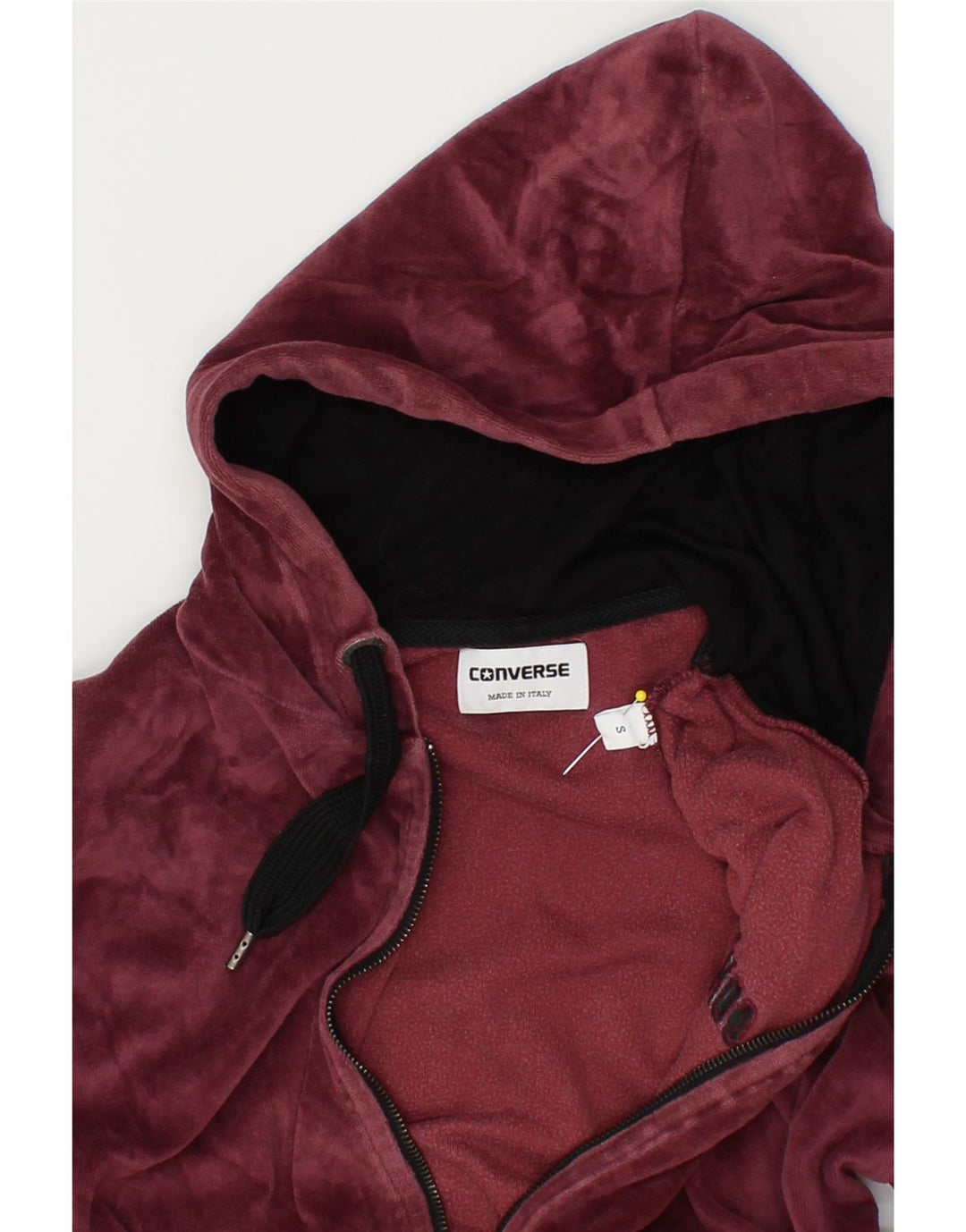 CONVERSE Womens Zip Hoodie Sweater UK 10 Small Maroon Cotton Vintage Converse and Second-Hand Converse from Messina Hembry 