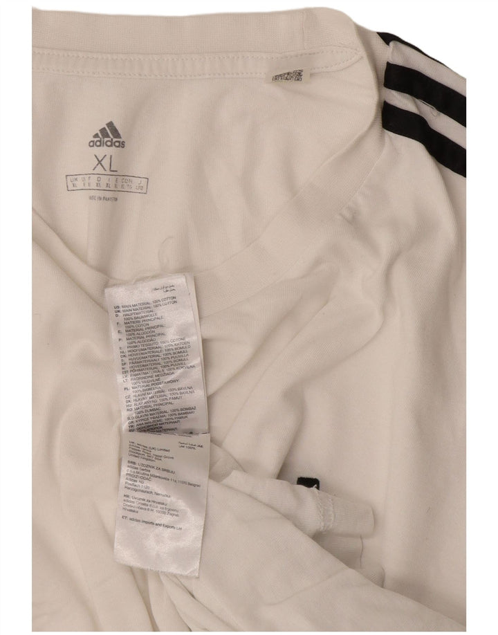 Adidas Mens T-Shirt Top XL White Cotton