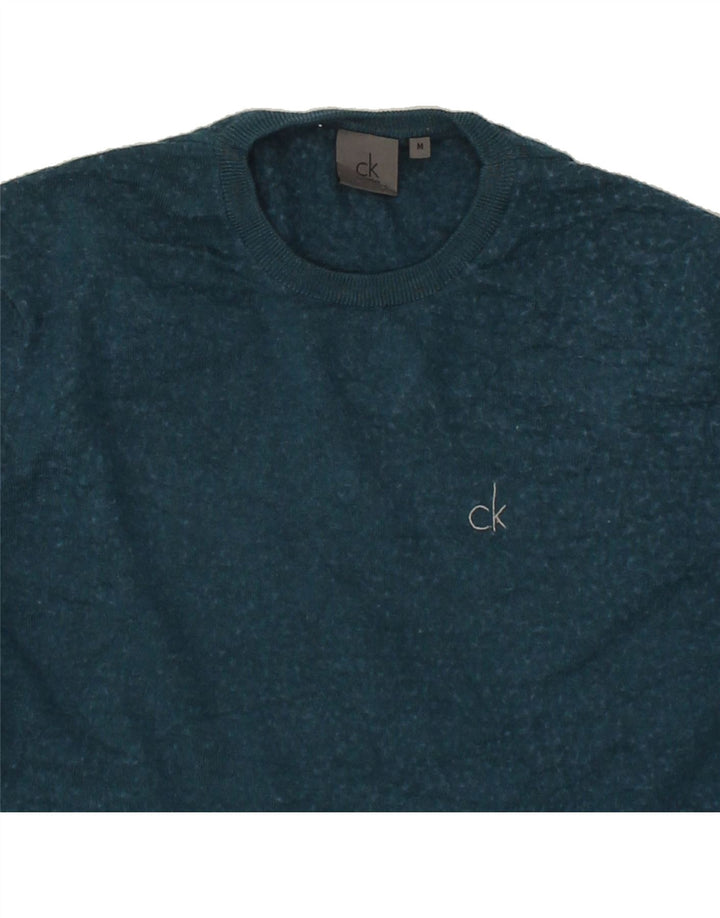 CALVIN KLEIN Womens Crew Neck Jumper Sweater UK 14 Medium Blue Acrylic Vintage Calvin Klein and Second-Hand Calvin Klein from Messina Hembry 