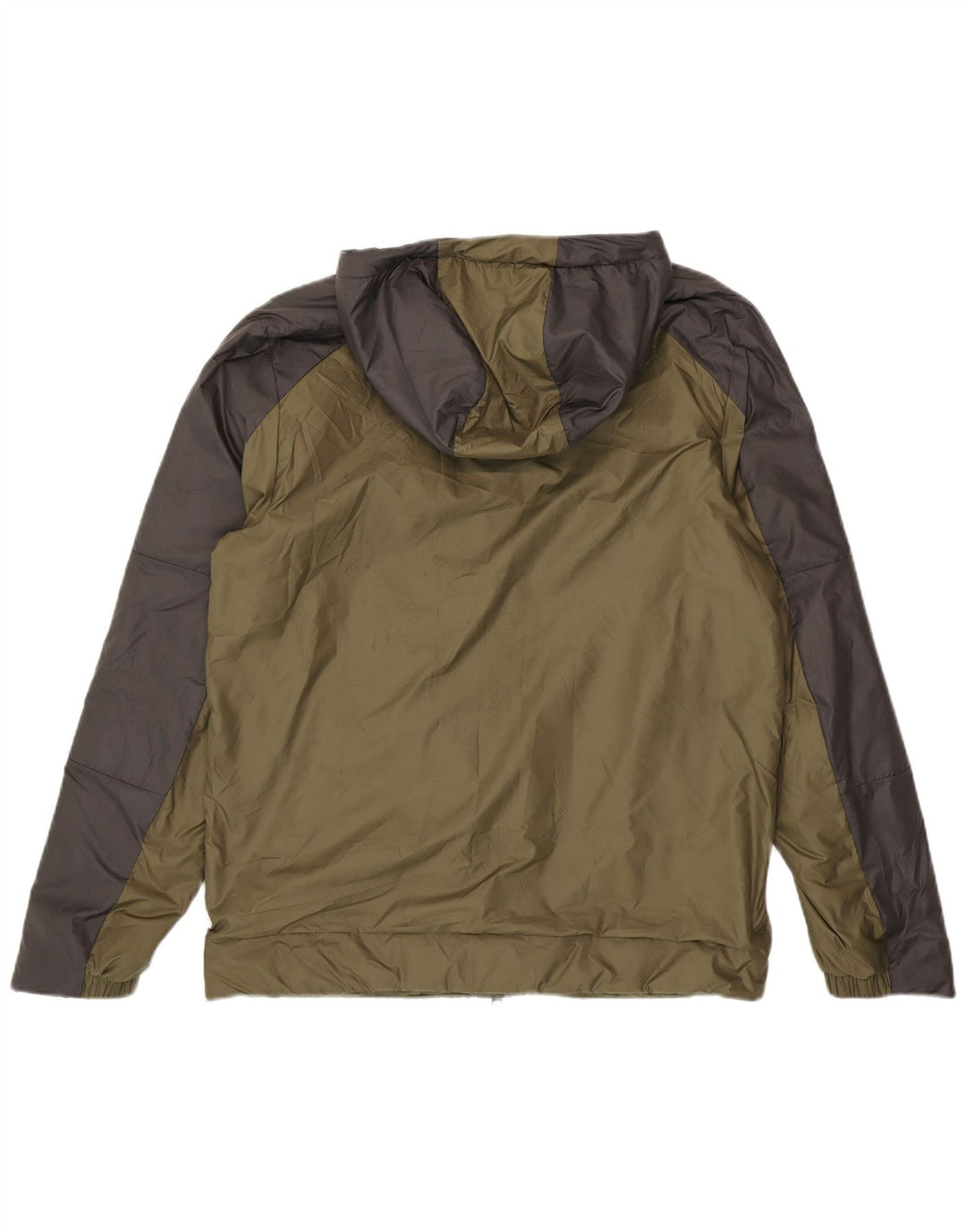 Nike Mens Hooded Windbreaker Jacket UK 40 Large Khaki Colourblock Polyester