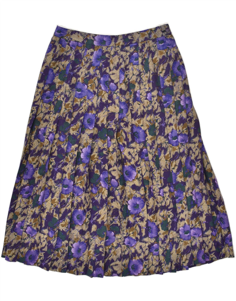 VINTAGE Womens Knife Pleated Skirt W28 Medium Purple Floral | Vintage Vintage | Thrift | Second-Hand Vintage | Used Clothing | Messina Hembry 