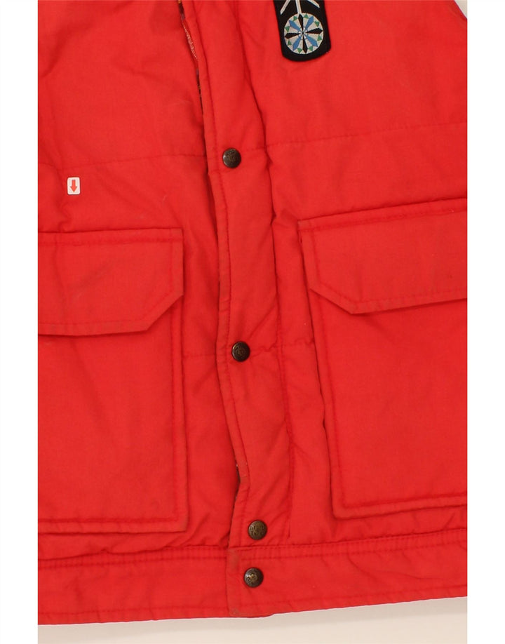 VINTAGE Mens Padded Gilet UK 36 Small Red Cotton Vintage Vintage and Second-Hand Vintage from Messina Hembry 