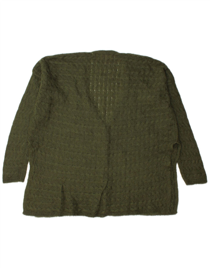 Zara Womens Oversized Cardigan Sweater UK 14 Medium Green