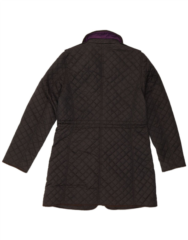 Hobbs Womens Quilted Overcoat UK 12 Medium Brown Polyamide