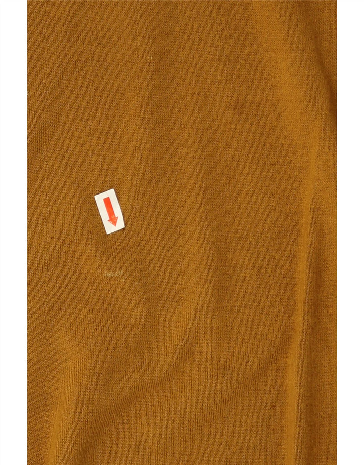 Zara Mens Crew Neck Jumper Sweater Medium Yellow Viscose