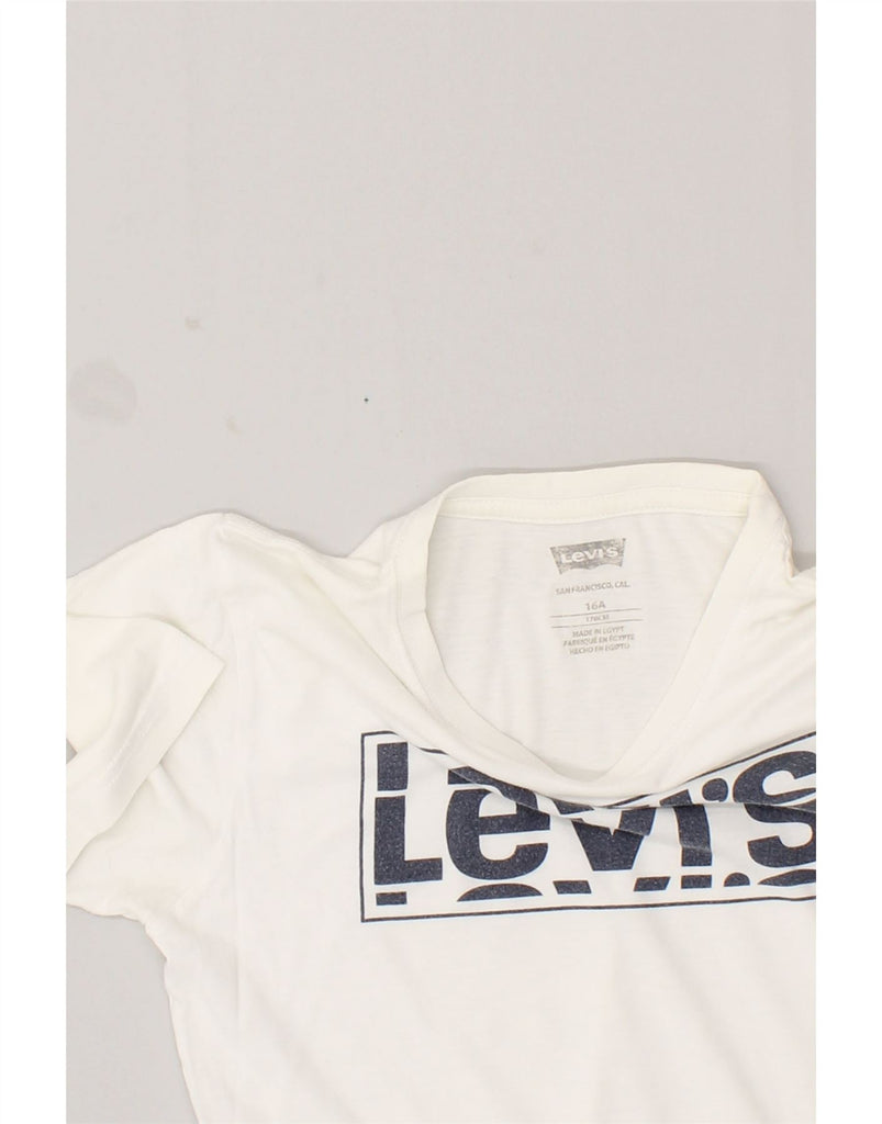 LEVI'S Boys Graphic T-Shirt Top 15-16 Years White Cotton | Vintage Levi's | Thrift | Second-Hand Levi's | Used Clothing | Messina Hembry 