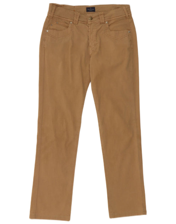 Trussardi Womens Straight Casual Trousers W29 L30 Beige Cotton